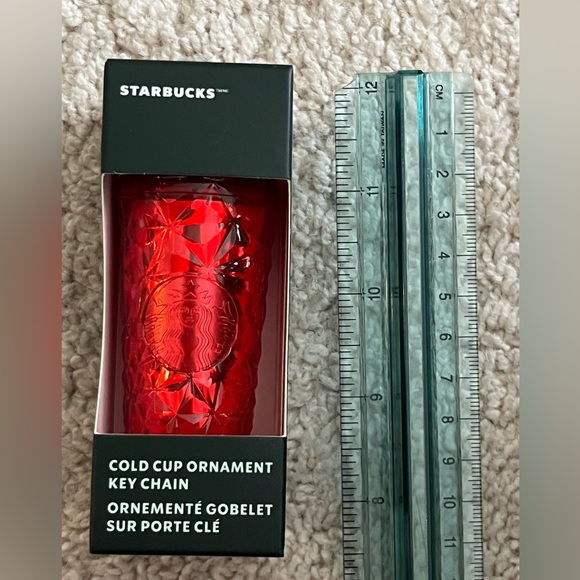 NWT Starbucks Fiery Red Tumbler Cold Cup Ornament Keychain - Picture 5 of 6
